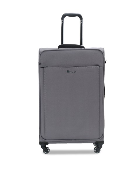 

IT luggage Grey Solid Accentuate Soft-Sided Medium Trolley Suitcase