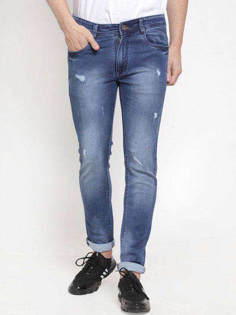 

Rodamo Men Blue Slim Fit Mid-Rise Low Distress Stretchable Jeans