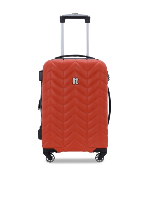

IT luggage Red Textured Ascending Hard-Sided Expandable Cabin Trolley Suitcase
