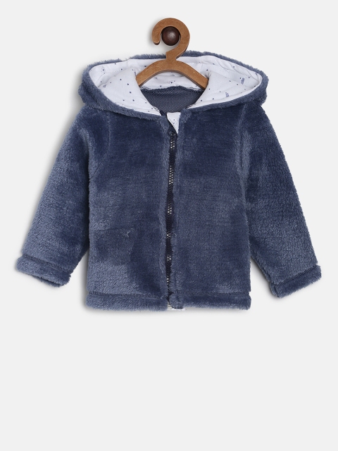 

MINI KLUB Boys Navy Blue Solid Padded Jacket