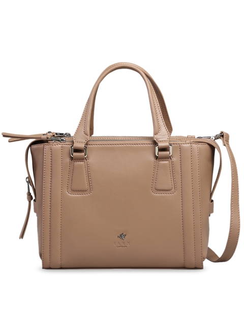 

ILEX Beige Solid Handheld Leather Bag