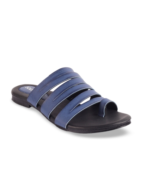

SOLE HEAD Women Blue Solid One Toe Flats
