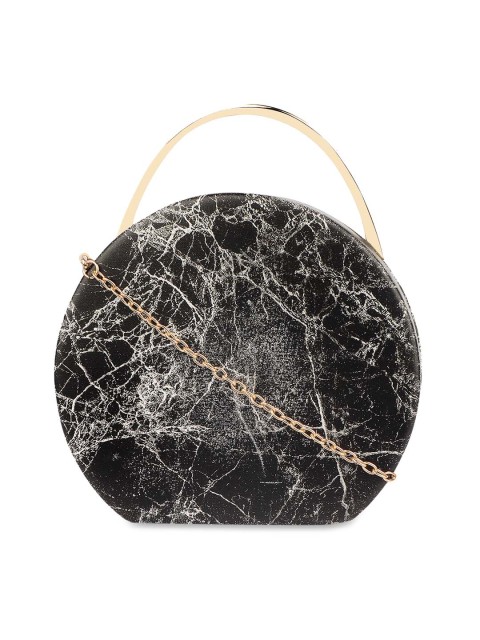 

URBANE Black & White Printed Clutch