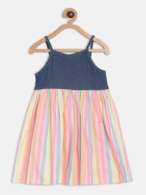

MINI KLUB Infant Blue & Pink Striped A-Line Dress