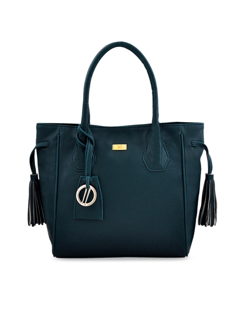 

yelloe Teal Green Solid Handheld Bag