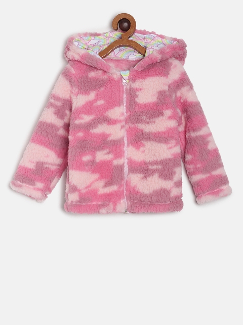 

MINI KLUB Girls Pink Printed Padded Jacket