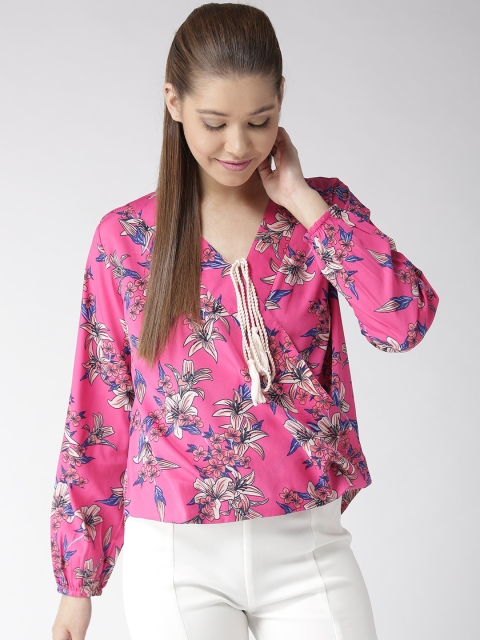 

MIWAY Women Pink Printed Wrap Top