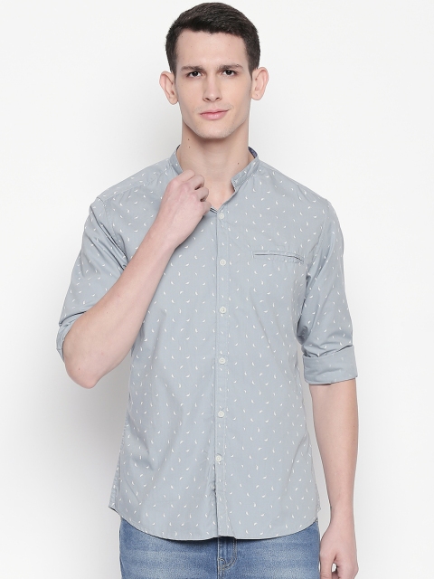 

BYFORD by Pantaloons Men Grey & White Slim Fit Printed Casual Shirt