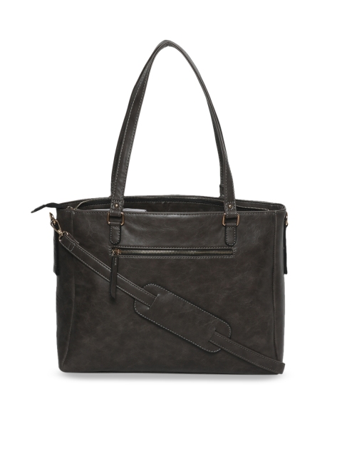 

David Jones Olive Brown Solid Handheld Bag