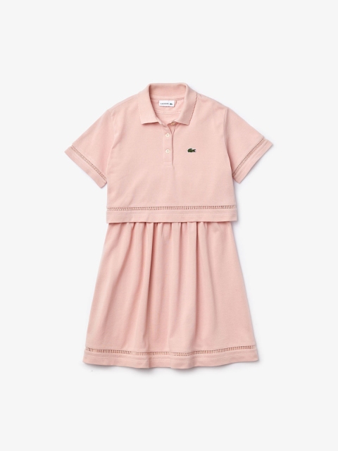 

Lacoste Girls Peach-Coloured Solid T-shirt Dress