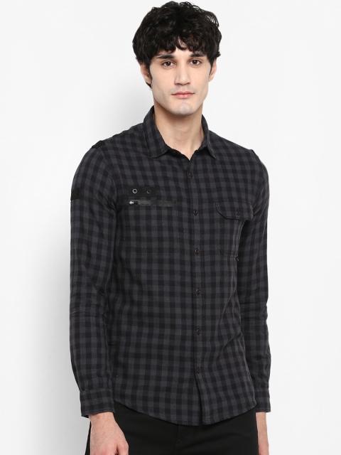 

SPYKAR Men Black Slim Fit Checked Casual Shirt