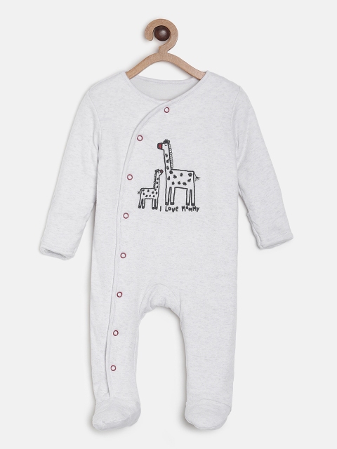 

MINI KLUB Boys White Printed Sleepsuit