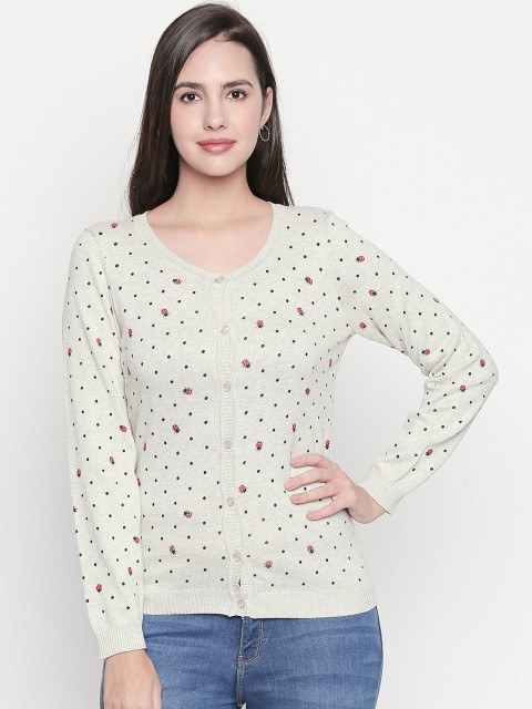 

Honey by Pantaloons Women Grey Printed Cardigan Sweater