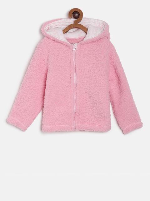 

MINI KLUB Girls Pink Solid Padded Jacket
