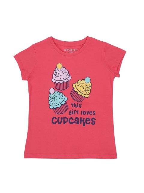 

Pantaloons Junior Girls Pink Printed Round Neck T-shirt