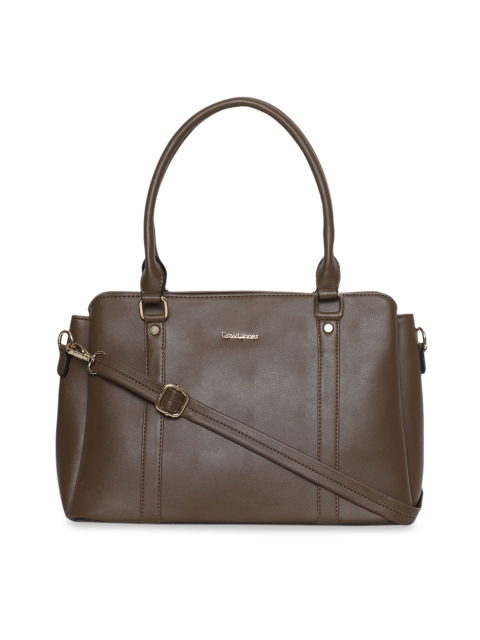 

David Jones Brown Solid Handheld Bag