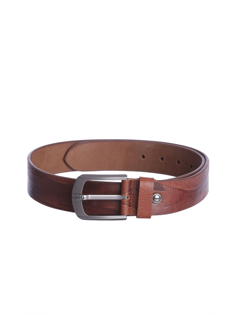 

Kara Men Brown Textured Leather Belt