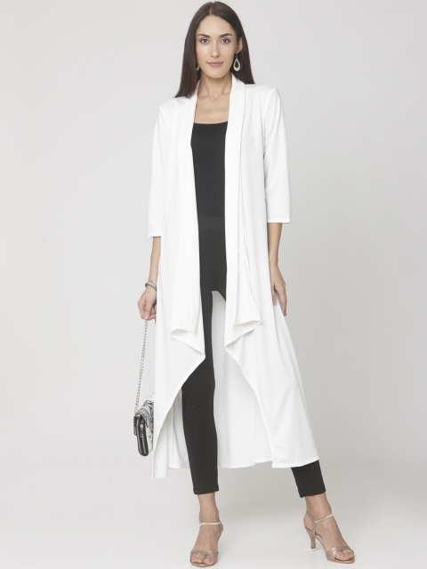 

Smarty Pants Women White Solid Open Front Shrug