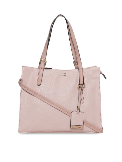 

David Jones Beige Solid Handheld Bag