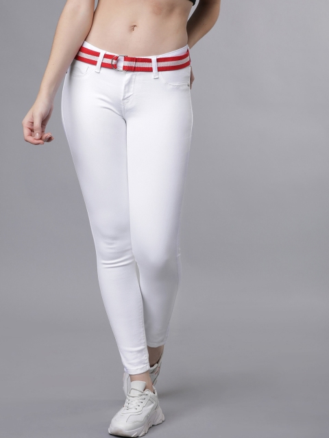 

Tokyo Talkies Women White Skinny Fit Mid-Rise Clean Look Stretchable Jeans