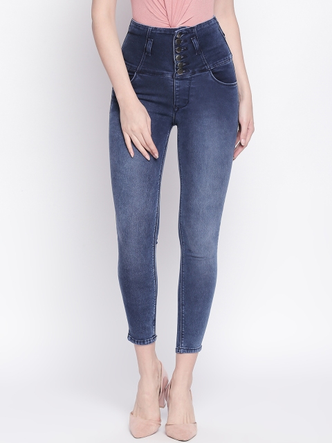 

PURPLE WATER Women Blue Slim Fit High-Rise Clean Look Stretchable Jeans