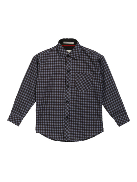 

Aj DEZInES Boys Black & Purple Comfort Regular Fit Checked Casual Shirt