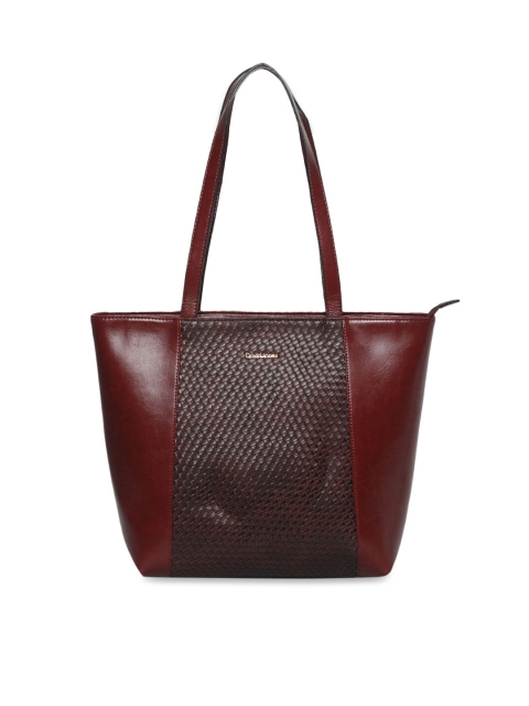 

David Jones Maroon Textured Shoulder Bag