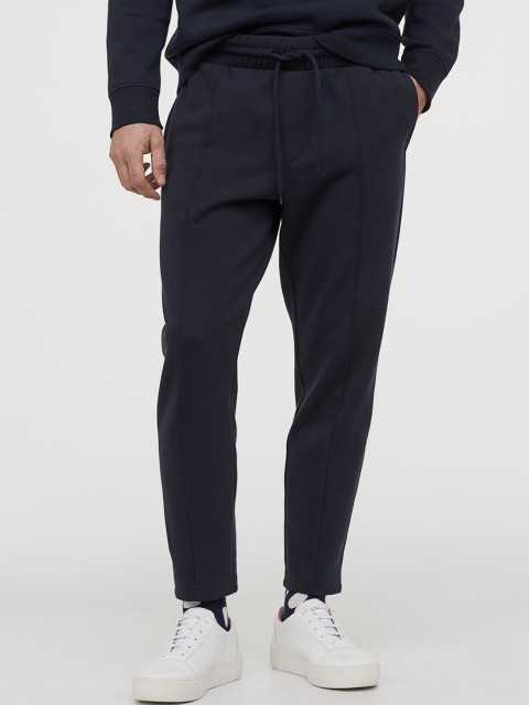 

H&M Men Blue Cropped Sweatpants Regular Fit, Navy blue