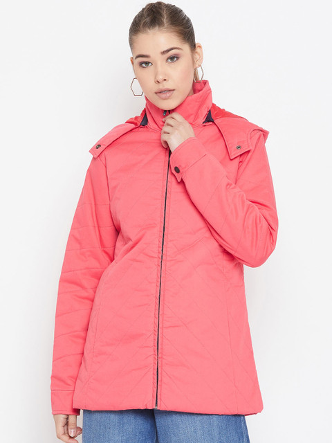 

Spirit Women Coral Pink Solid Padded Jacket