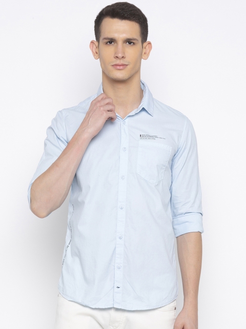 

SPYKAR Men Blue Slim Fit Solid Casual Shirt