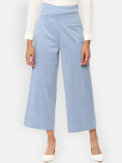 

Van Heusen Woman Women Blue Regular Fit Solid Cropped Culottes