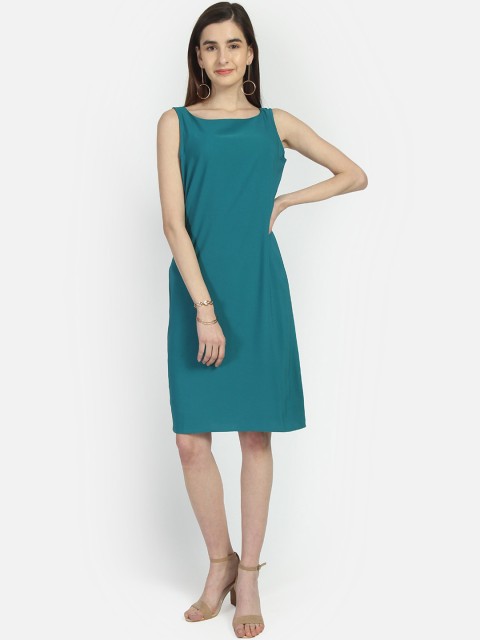 

Yaadleen Women Teal Solid Sheath Dress