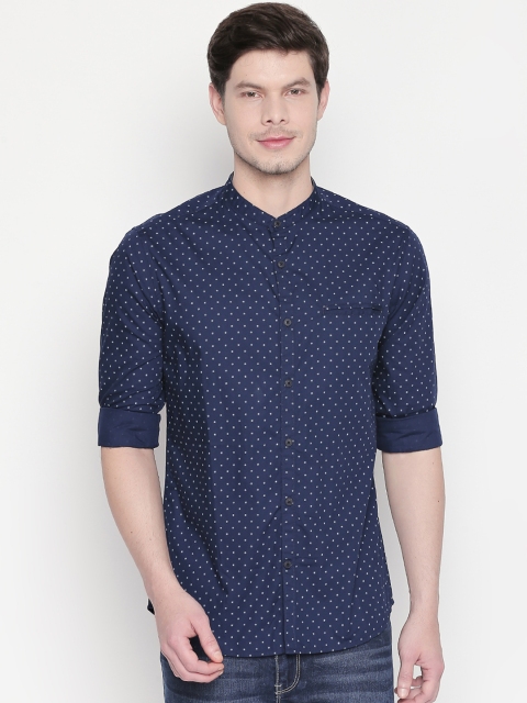 

BYFORD by Pantaloons Men Navy Blue & White Slim Fit Printed Casual Shirt