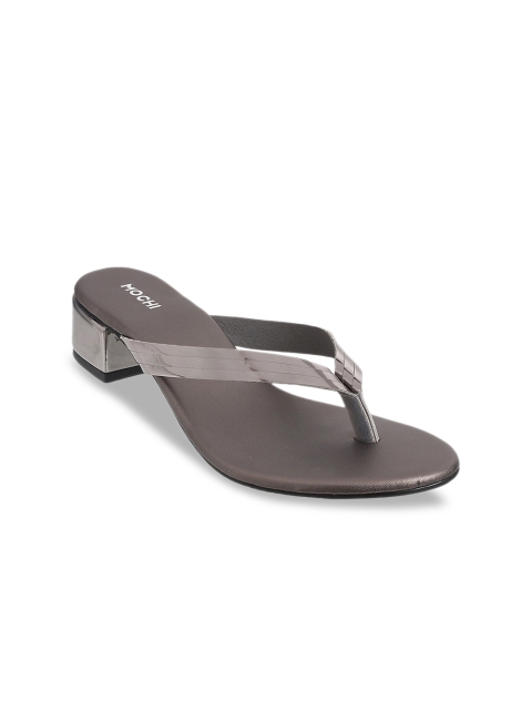 

Mochi Women Grey Solid Block Heels