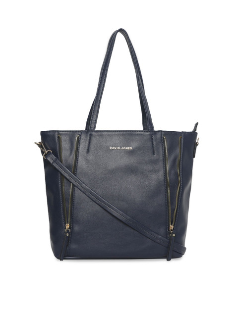 

David Jones Navy Blue Solid Shoulder Bag