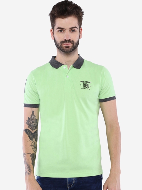 

Duke Men Green Solid Polo Collar T-shirt