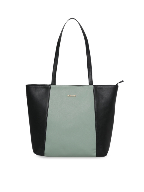 David Jones Black & Green Colourblocked Shoulder Bag
