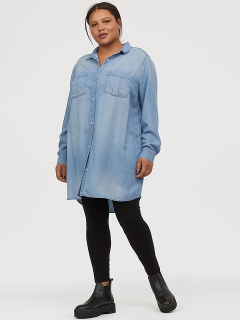 

H&M+ Women Blue Shirt Dress