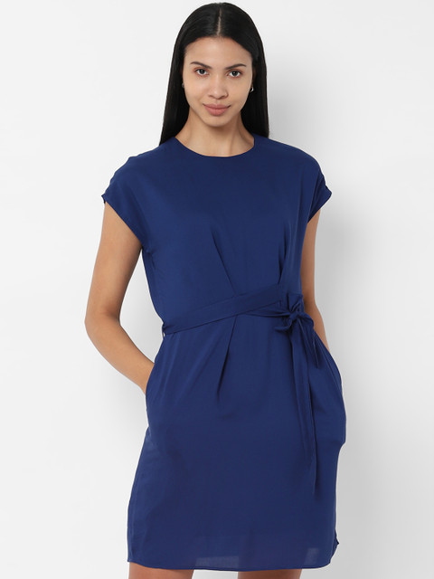 

Allen Solly Woman Blue Solid Sheath Dress