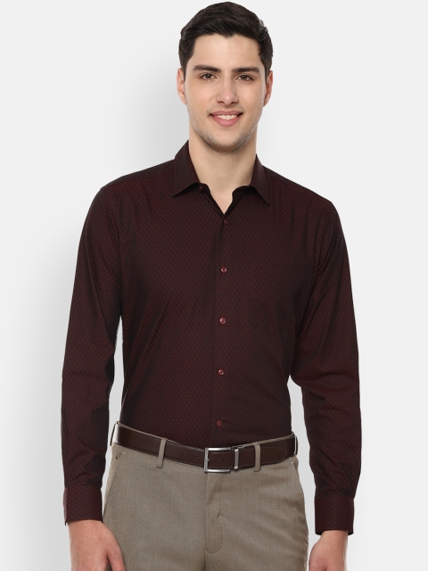 

Van Heusen Men Maroon Regular Fit Printed Formal Shirt