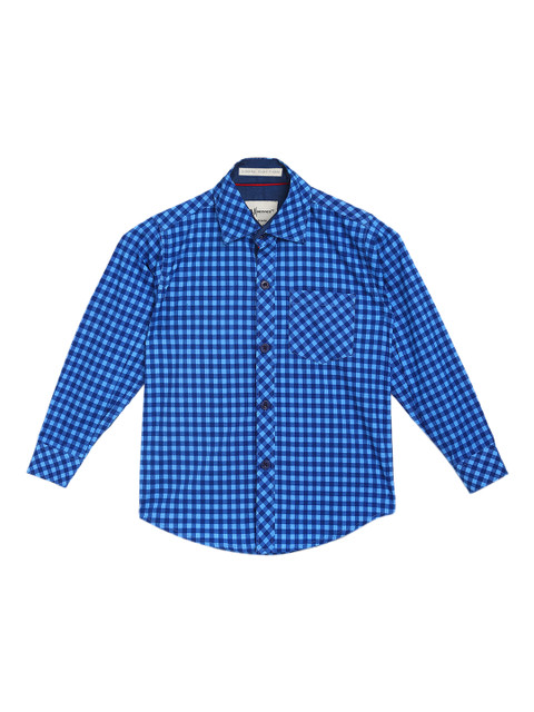 

Aj DEZInES Boys Blue Comfort Regular Fit Checked Casual Shirt