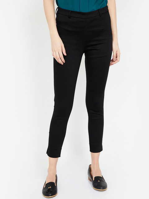 

CODE by Lifestyle Women Black Regular Fit Solid Cigarette Trousers