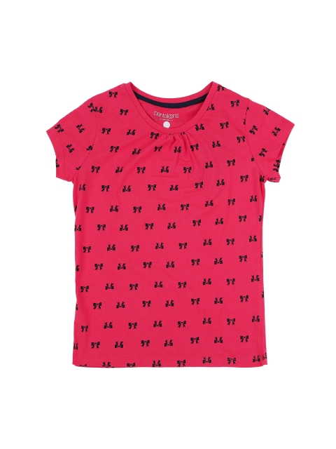 

Pantaloons Junior Girls Pink Printed Round Neck T-shirt