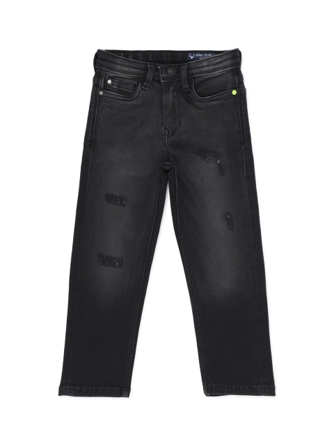 

Allen Solly Junior Boys Charcoal Black Regular Fit Mid-Rise Mildly Distressed Jeans
