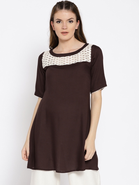 

Shakumbhari Women Brown Solid Tunic