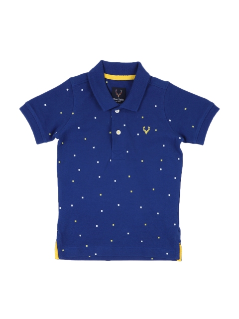 

Allen Solly Junior Boys Blue & Off-White Printed Polo Collar T-shirt