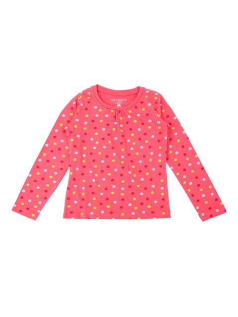 

Pantaloons Junior Girls Pink & Blue Printed Round Neck T-shirt