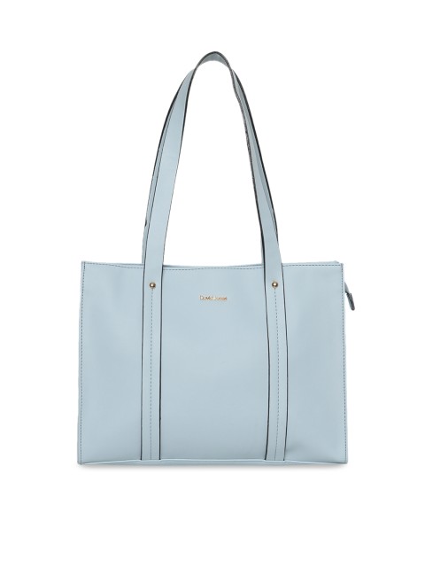 

David Jones Blue Solid Handheld Bag