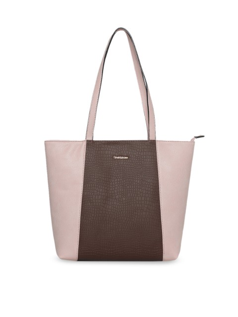 

David Jones Pink & Brown Colourblocked Shoulder Bag