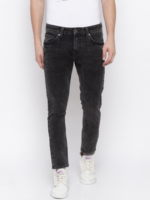 

SPYKAR Men Charcoal Black Tapered Fit Mid-Rise Clean Look Jeans
